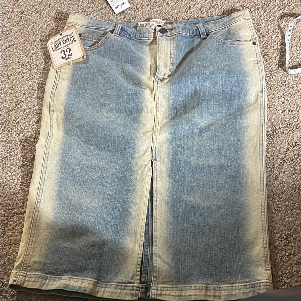 Vintage Blue Denim Pencil Skirt